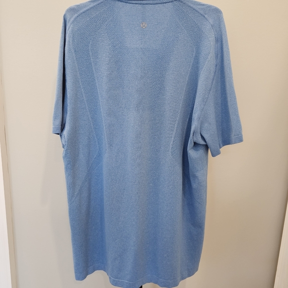 Lululemon Polo Shirt Men's Large Blue Golf Casual Stretch Preppy Athleisure - Picture 3 of 7